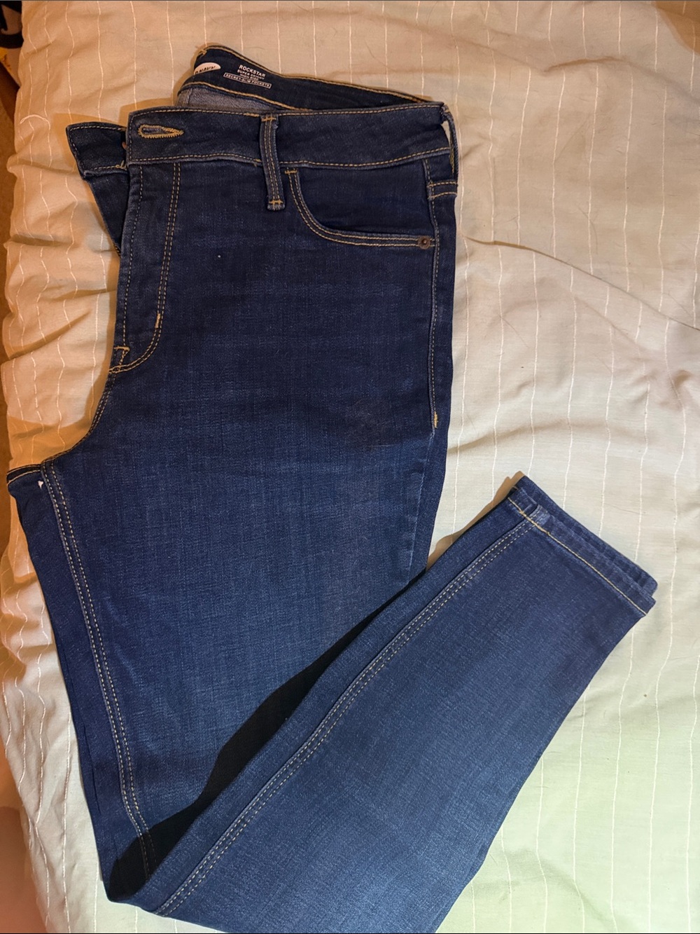 Dark Blue Women's Skinny Jeans, short